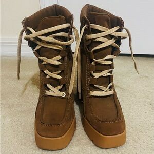 SCHUTZ Tan Lace-Up Women's Boots
